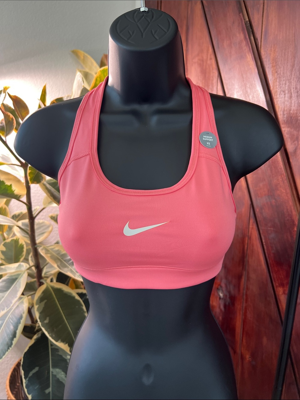 Nike Coral Pink Racerback Sports Bra with Swoosh